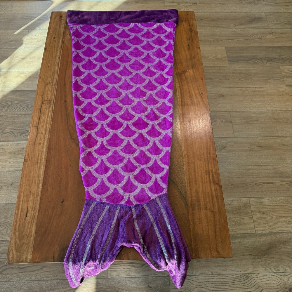 Mermaid Tail Blanket/Bag Purple/Silver